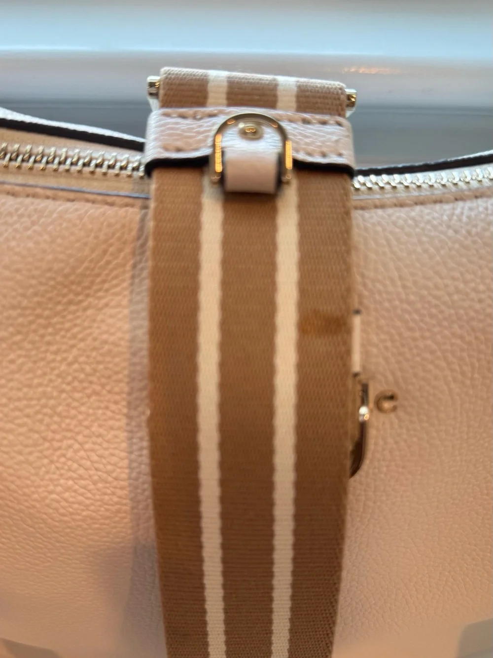 Kate Spade Emma Cream Leather Shoulder Bag with Coin Pouch